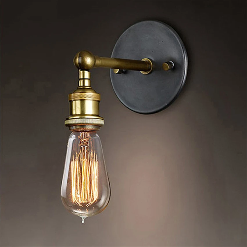 Современный винтажный Лофт бра настенный светильник светодиодный E27 Edison лампа покрытая железом Ретро промышленная лампа освещение прикроватные настенные лампы светильники - Цвет абажура: Wall lamps