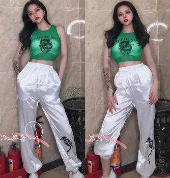 

2019 New Women Jazz Dance Costume Street Dance Wear Nightclub Bar DJ Female Singer Stage Hip Hop Performance Clothes DWY2784