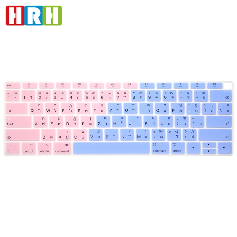 

HRH Slim US Version Thai Language Silicone Keyboard Cover Skin Keyboard Protector for MacBook New Air 13 A1932 2018