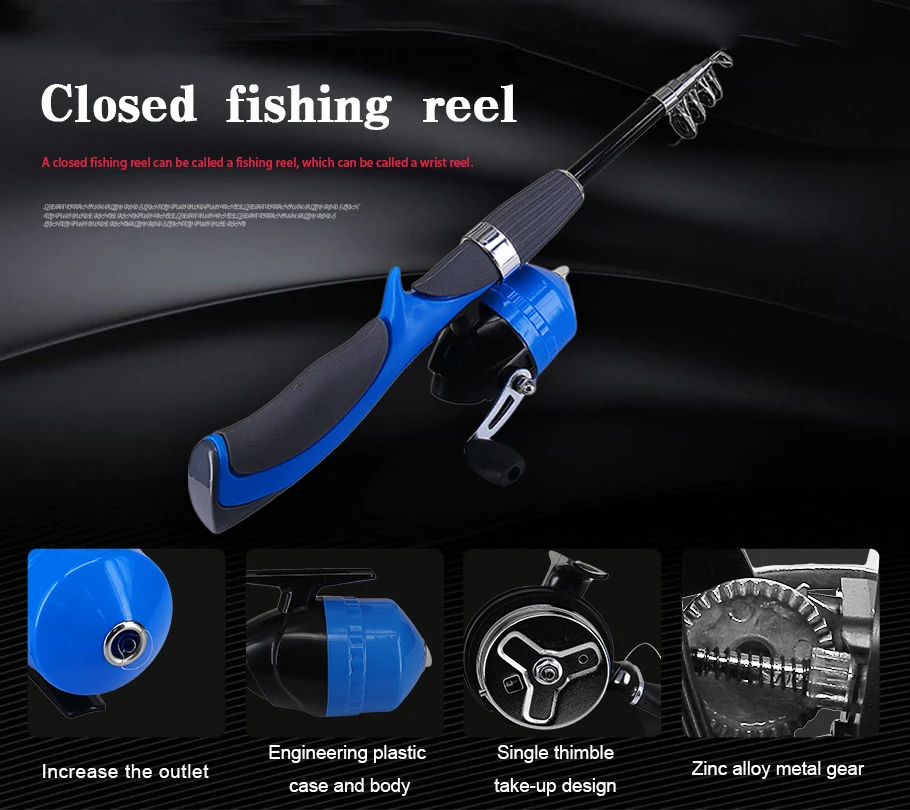 Portable Mini Telescopic Fishing Rod Combo Travel winter Fishing Rod Sea Ultralight closed fishing Tackle Set