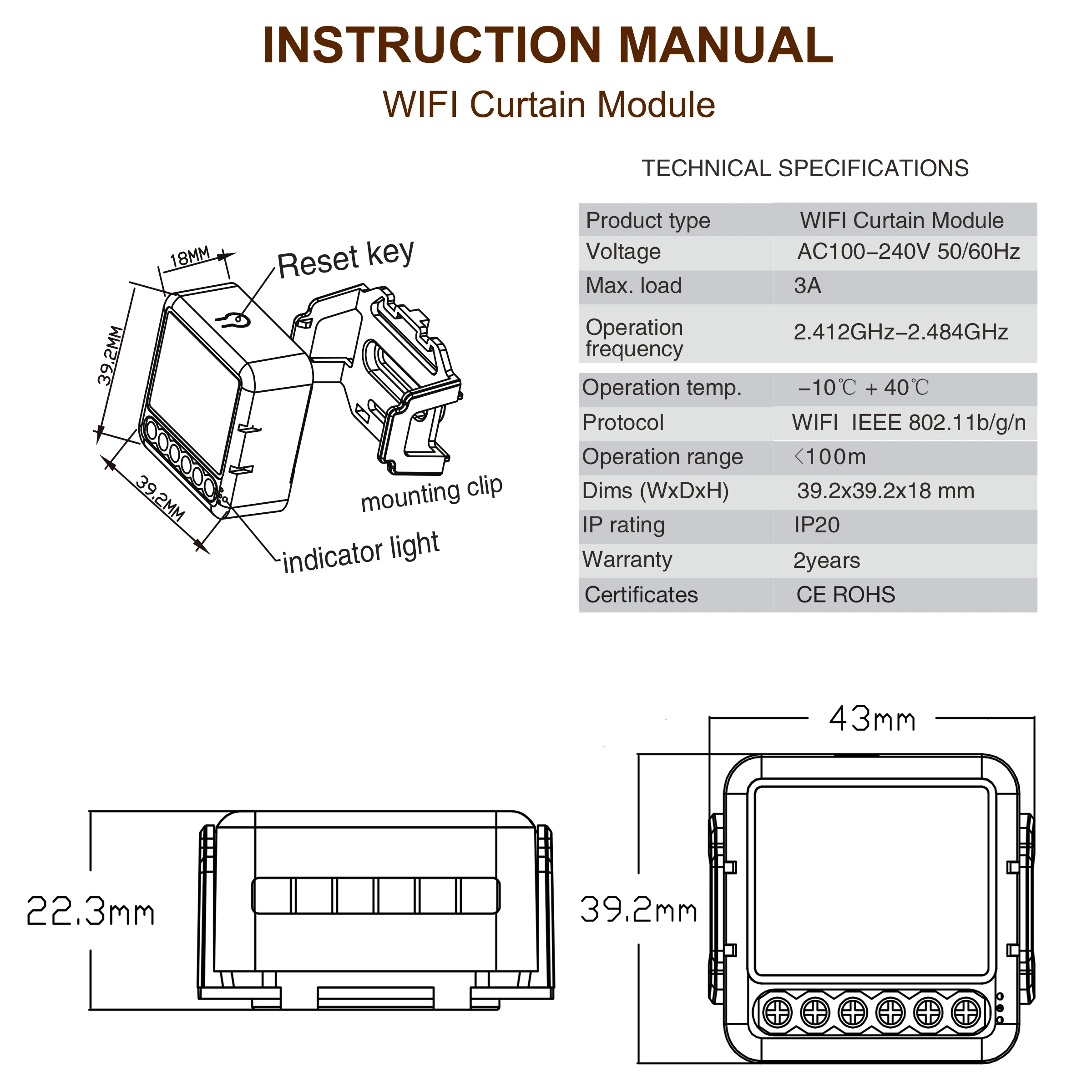 Smart WiFi Curtain and Blind Switch