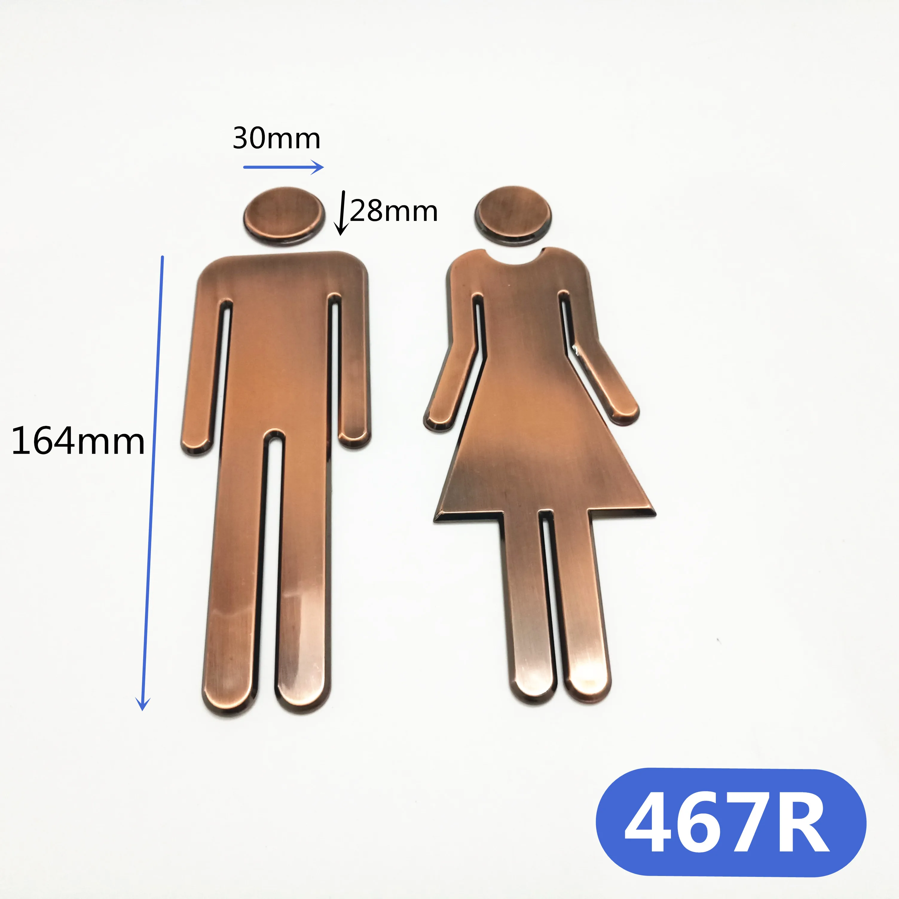 3D Silicone Sticker WC Restroom Bathroom Men Women Toilet Door Wall Funny Sign