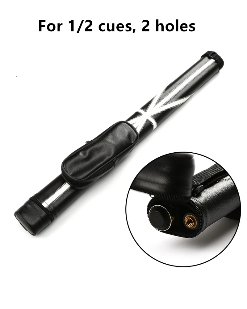 1/2 2 Holes Pool Cue Case 82cm Length Blue Black Color Billiards Case Accessories With Very Good Quality
