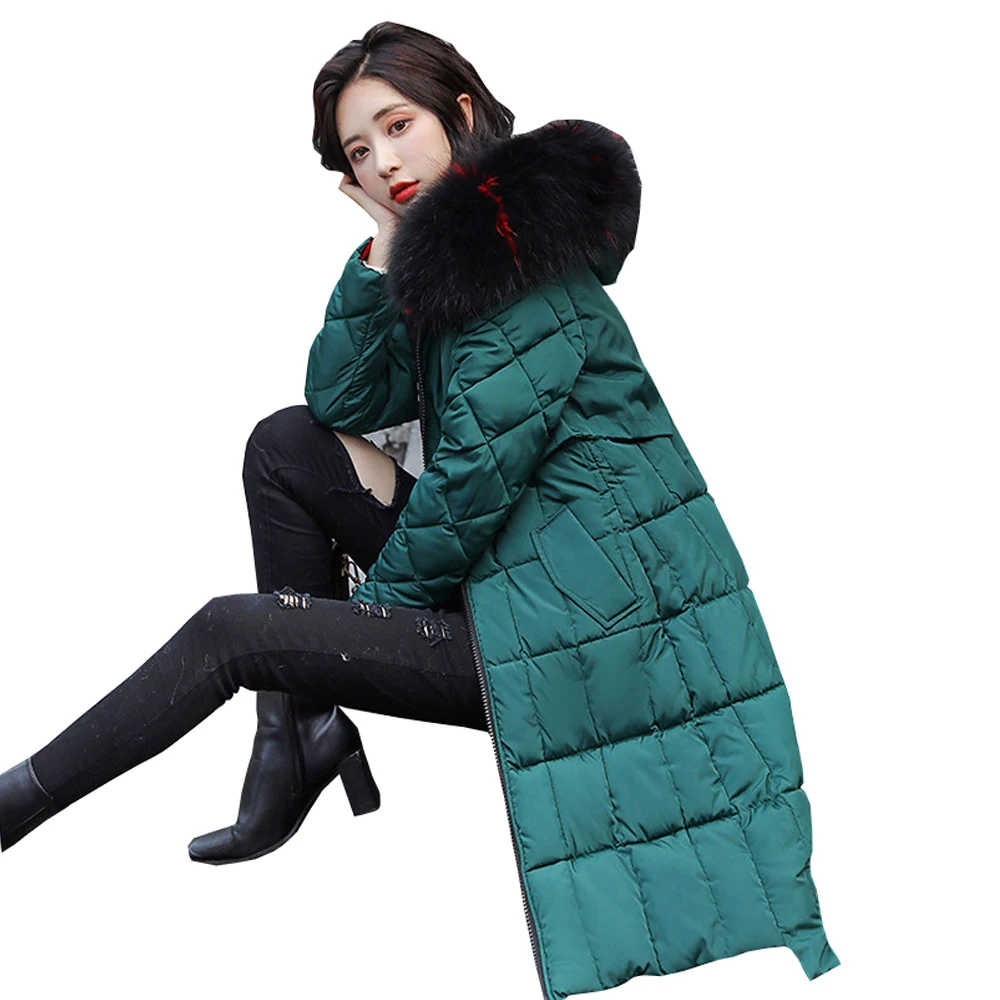 

Hot sale Parka High Quality Warm Thicken girls long heavy hair get down jacket new winter cotton-padded jacket down parka 923