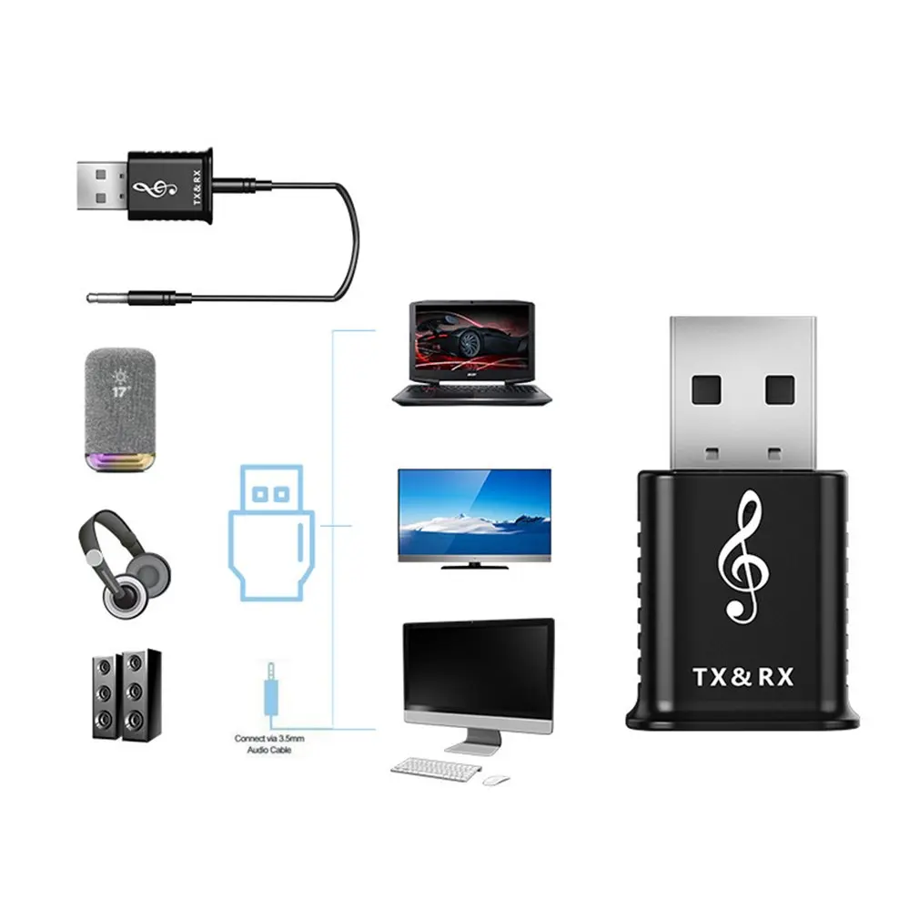 2 в 1 Usb 5,0 беспроводной адаптер ключа для ПК динамик компьютерная мышь беспроводной аудио музыкальный приемник передатчик