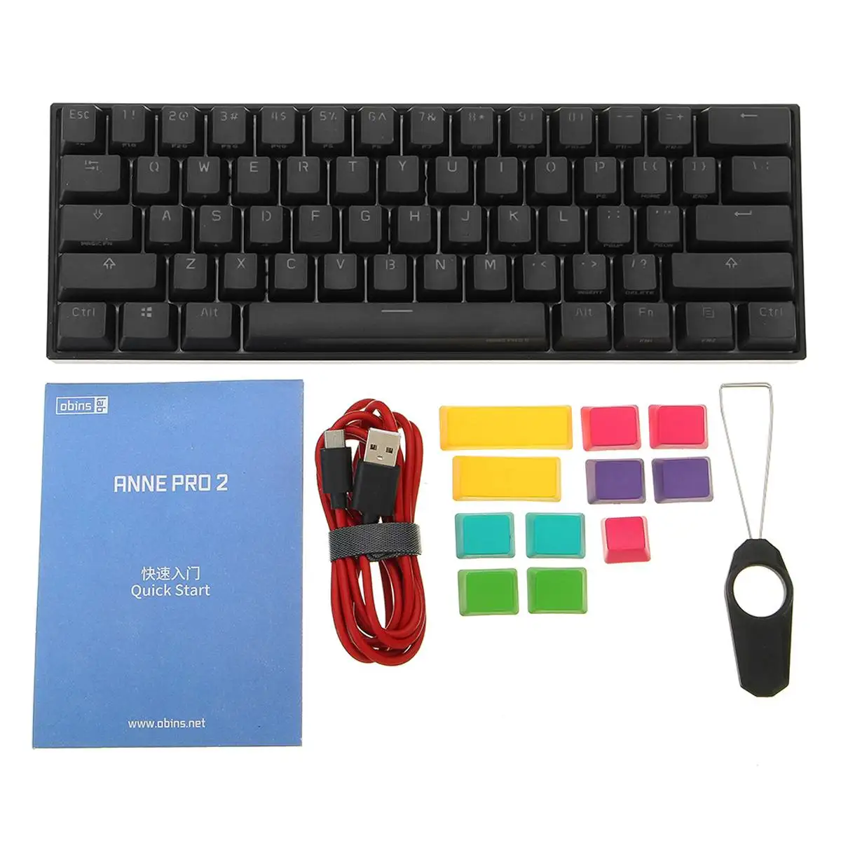 Эргономичная клавиатура Cherry MX Anne Pro 2 60% NKRO bluetooth 4 0 Type C RGB Механическая игровая для