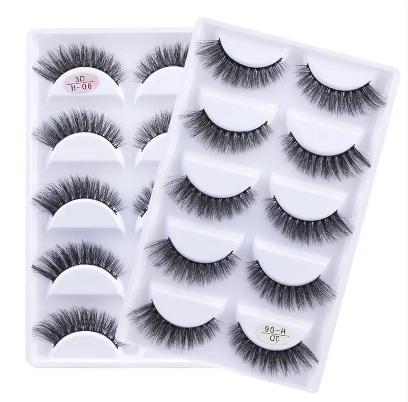 

5 Pairs 3D Mink Hair Natural Cross False Eyelashes Long Messy Makeup Fake Eye Lashes Extension Make Up Beauty Tools maquiagem