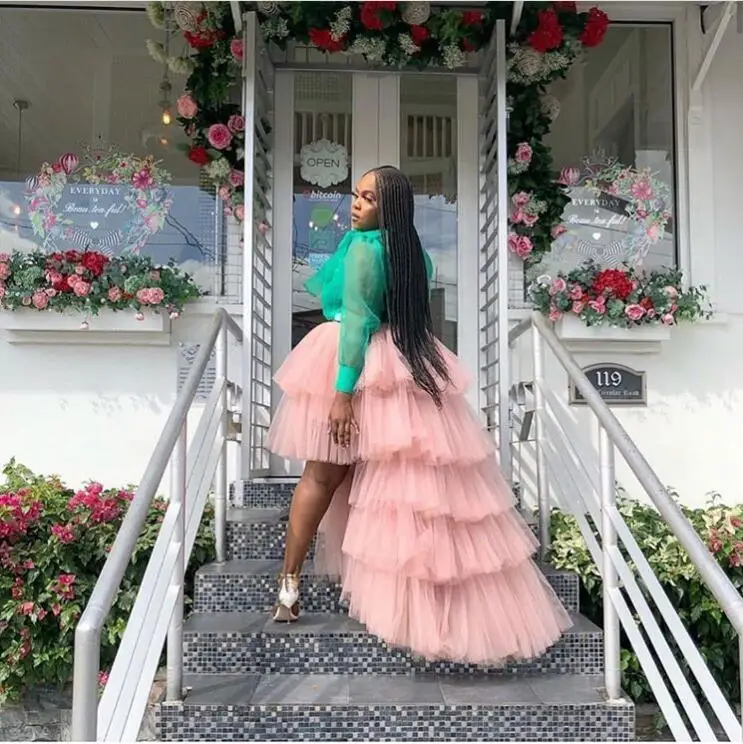 Gonna Midi In Tulle Donna Rosa: Tutù A Strati A Vita Alta Con Elastico, Taglia Unica 48 - 4