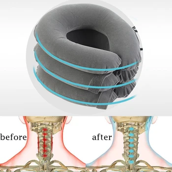

Inflatable Cervical Vertebrae Neck Pillow Traction Pain Release Neck Posture Correction Rest Relax Cushion Outdoor Home Sleeping