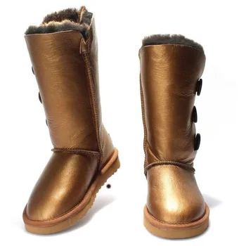 

New Genuine Sheepskin Leather Women's Snow Boots 100% Natural Fur Warm Lady Winter Boots Female Thick Wool Women Boots