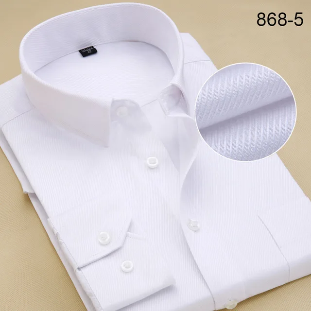 Мужская рубашка с длинным рукавом размера плюс, модная мужская деловая официальная одежда, рубашки для офиса 6XL 7XL 8XL, белая рубашка - Цвет: Слоновая кость