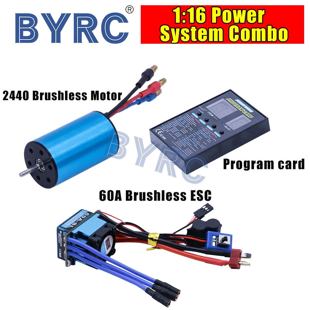 RC 2440 Brushless Motor With 60A ESC with Program card for 1/16 1/14 HSP ZD Car | Игрушки и хобби