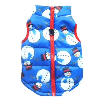 

Christmas Dog Vest For Autumn And Winter Sleeveless Zipper Coat With Leash Ring Pet Warm Jacket