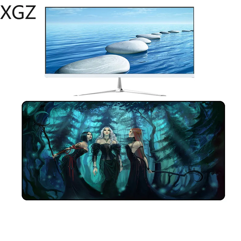 XGZ большой коврик для мыши Аниме Черный замок-край темная принцесса компьютер на заказ офисный стол коврик подставка Резиновая Полоса Скольжения 90x40/60x30