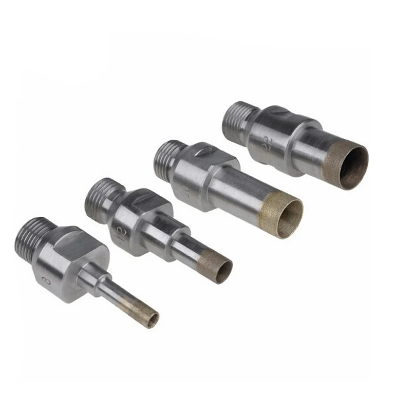 L75/95mm 직경 3mm150mm, 소결 다이아몬드 코어 드릴 비트, 벨기에 나사산 마운트-YG 1/2''. 유리 드릴링 머신