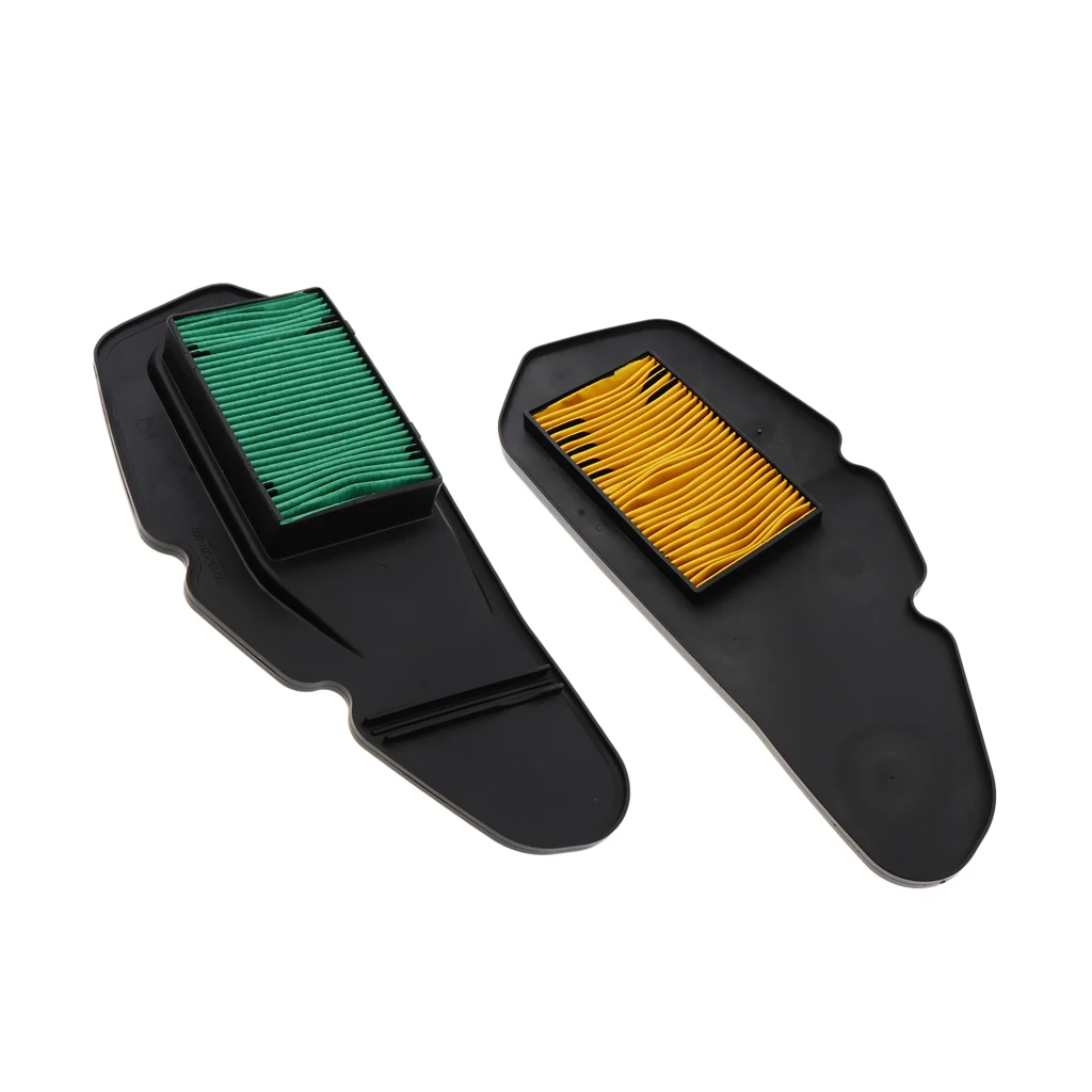 2pcs Repair Part for Honda PCX 150 Motorcycle Accessories Air Cleaner Replacement Filter Element, Yellow+Green
