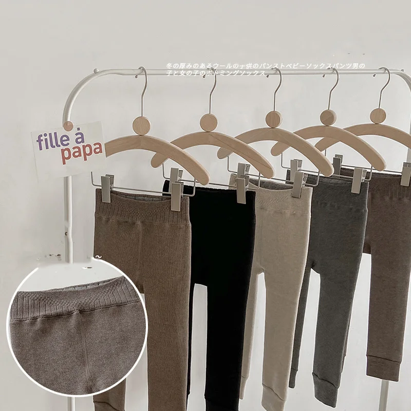 Girls Warm Fleece Skinny Leggings Kids Pants