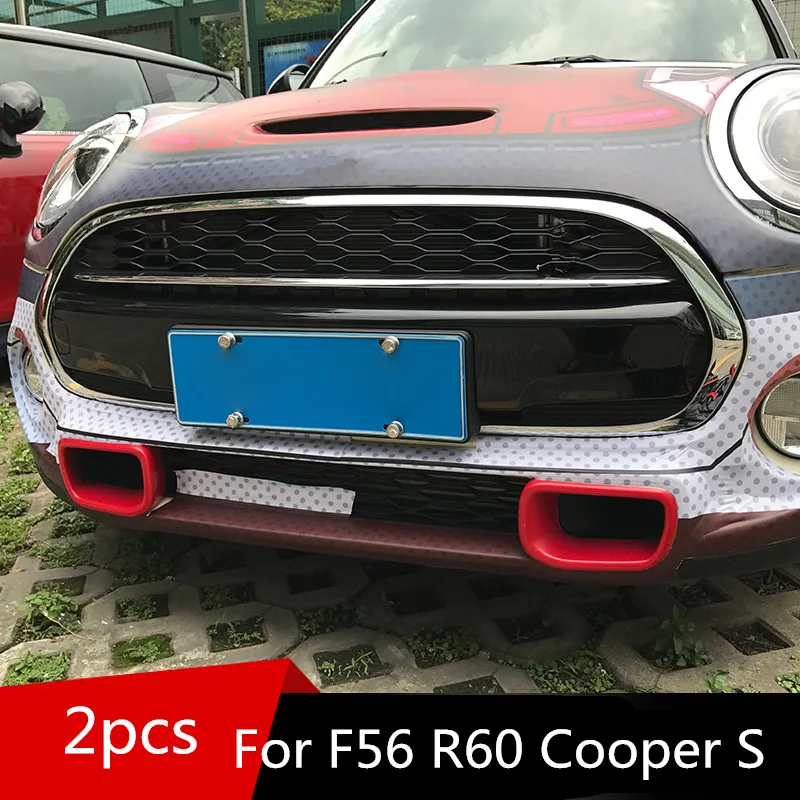 2PCS Red Front Bumper Grille Air Inlet Cover Fit For MINI Cooper R60 Countryman