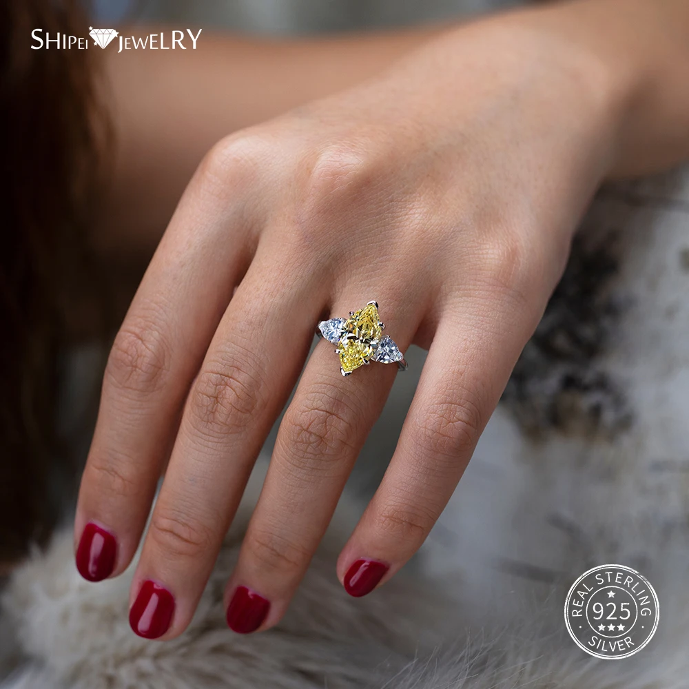 Shipei огранка маркиз обручальные кольца для женщин сапфировое кольцо маркизы из стерлингового серебра Coctail кольцо из серебра 925 пробы ювелирные изделия