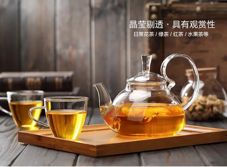 Borosilicate Heat-resistant Glass Teapot Household Side Transparent High-temperature Resistant Teapot Boiling High Handle Squirr