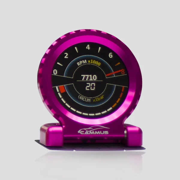 Pink I-Round lcd гоночный датчик дополнительно 6 цветов 13 в 1 P& P OBD RPM турбо Вода Воздух Масло g-значение скорость подходит для всех автомобилей - Цвет: Pink