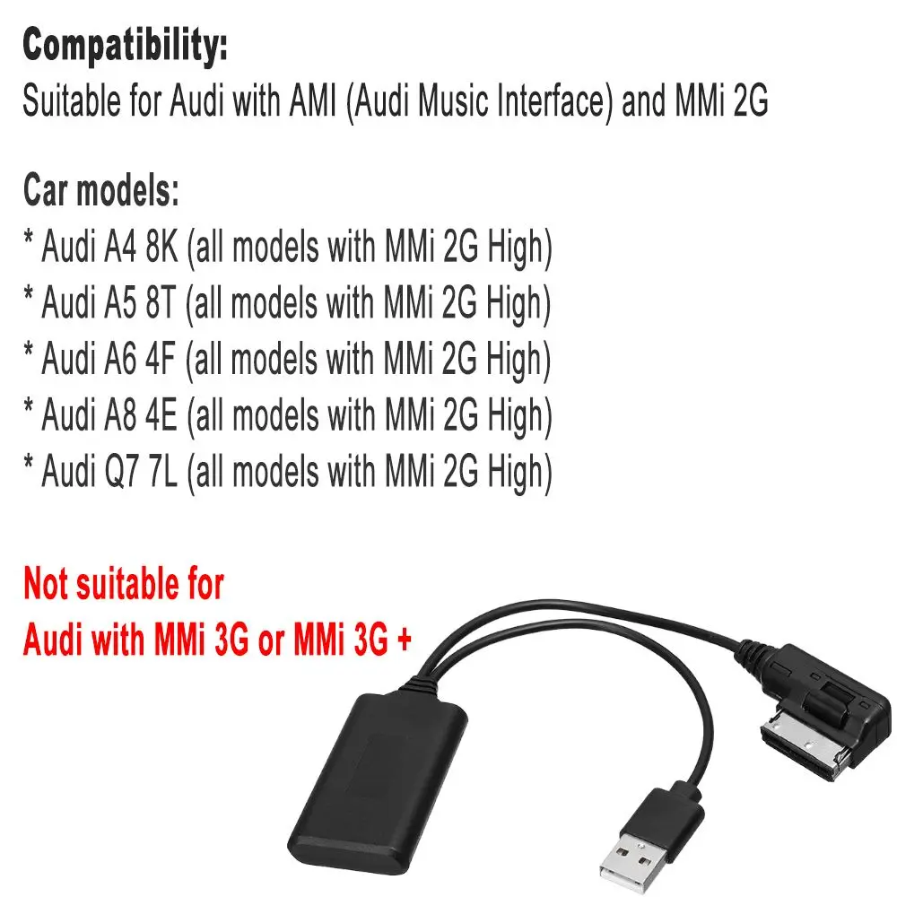 Мини беспроводной bluetooth USB AUX в адаптер кабель Музыка Аудио приемник адаптер для AUDI A5 8T A6 4F A8 4E Q7 7L Для AMI MMI 2G