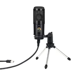 Micrófono de condensador USB, dispositivo de grabación de vídeo con trípode, estéreo, reducción de ruido inteligente