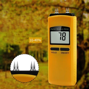 

1Piece Accurate Two Pins Digital Wood Moisture Meter 1-40% Wood Humidity Tester Timber Damp Detector with Large LCD Display