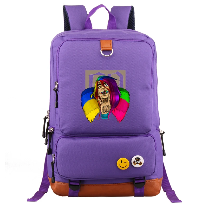 Tekahi69 6ix9ine 69 рэп певец рюкзак для подростков мальчиков и девочек Дорожная сумка для ноутбука школьные сумки для студентов - Цвет: A purple