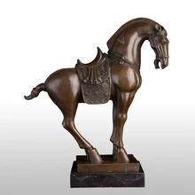 Китайская Бронзовая фигурка лошади Танг, скульптура лошадей, металлическая скульптура, современное искусство для кабинета, офиса, стола, Декор