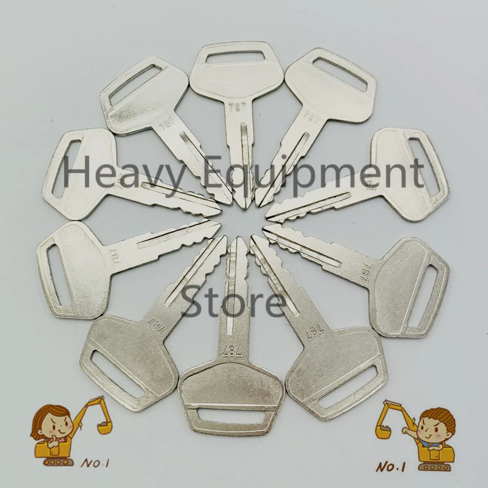 10PCS Komatsu Equipment Key ignition key door lock key fuel tank key