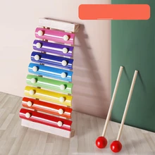 Детские ранние Музыкальные инструменты ручная, ударная игрушка для фортепиано с изображением животных, разноцветная ксилофона, развивающая музыкальная игрушка для детей, подарки