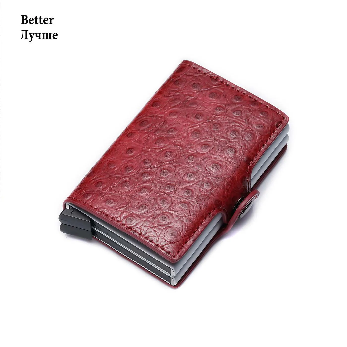 red better Модный RFID двойной чехол-портмоне для карточек ID металлический держатель для кредитных карт с винтажным бизнес алюминиевый кошелёк для кредитных карт - Цвет: red better