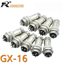 1 компл. GX16 XLR 16 мм 2 3 4 5 6 7 8 9 10 Pin гнездовой штекер мужской шасси Монтажная розетка авиационный разъем высокое качество