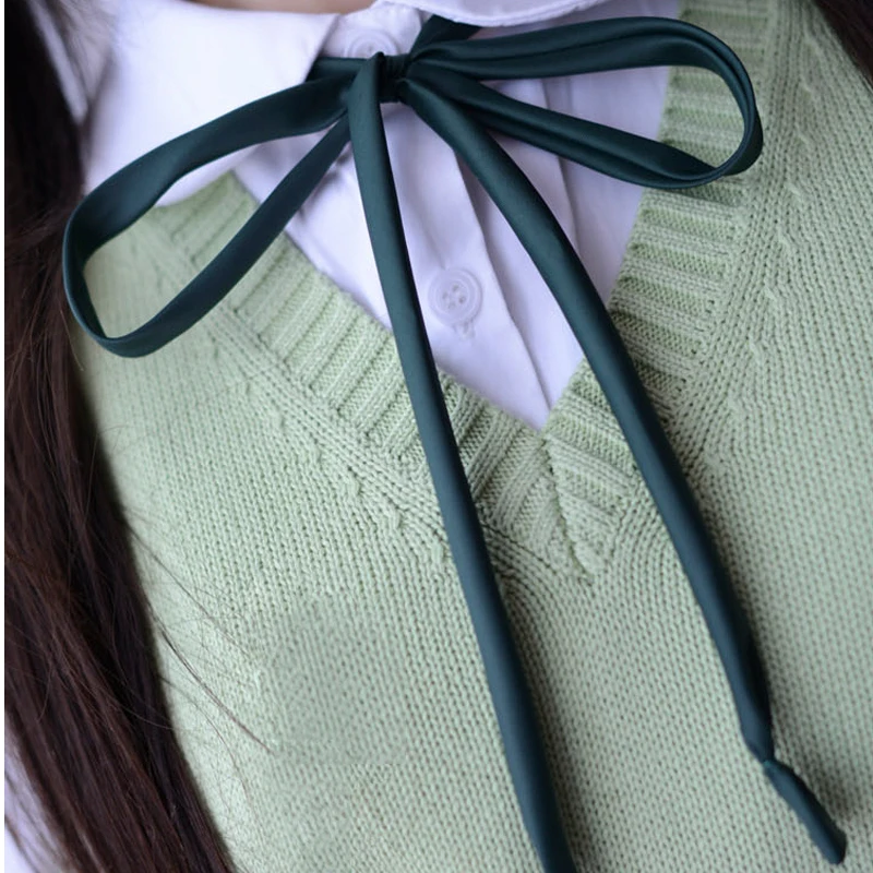

Cute Classic Japanese JK bow tie School Girls Women Satin Bowtie Preppy Uniform Neck Tie Cosplay Pre-Tied Neck Tie