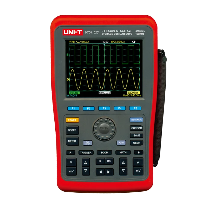UNI-T UTD1102C Ручной цифровой осциллограф 100 МГц 2 канала DC AC Напряжение Ток