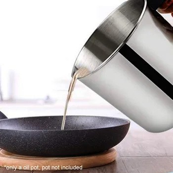 

Grease Can Stainless Steel Oil Strainer Container Anti Scald Cooking Separator With Filter Multifunction Kitchen Storage Tool