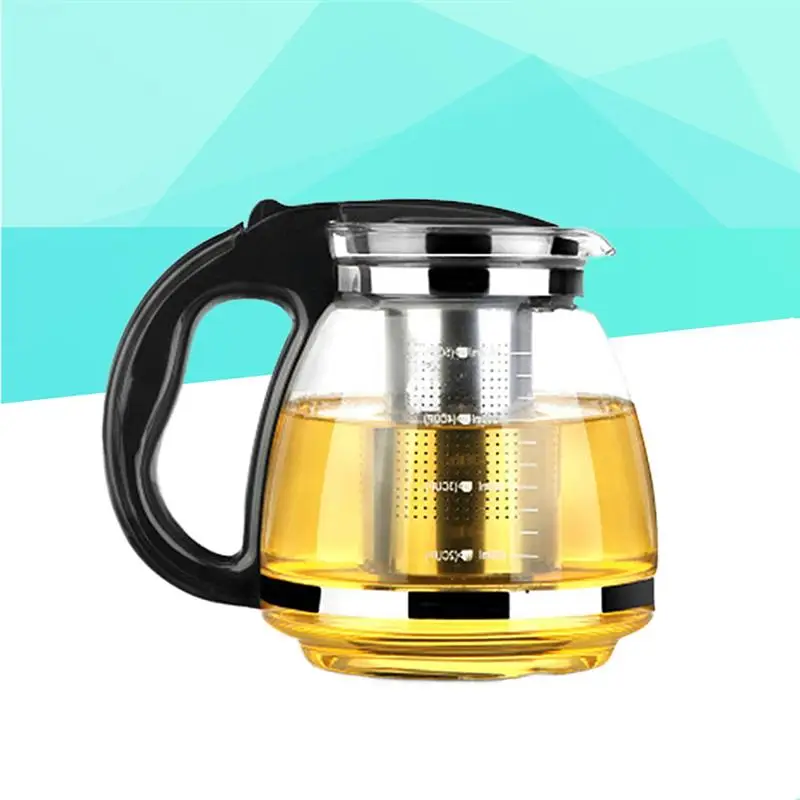 1 шт 2000 мл/1500 мл бытовой чайник стеклянный чайник из нержавеющей стали с фильтрующей ручкой термостойкий чайник
