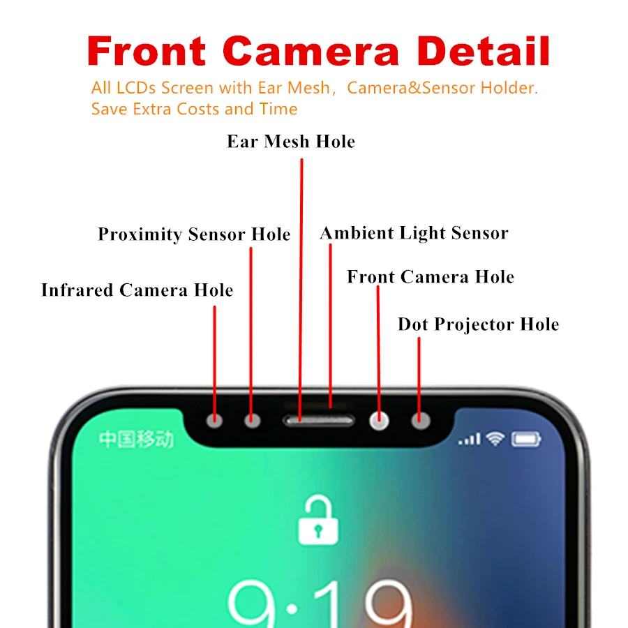 100% протестированный класс для iphone X OLED XS XR TFT Max с 3D сенсорным дигитайзером в сборе