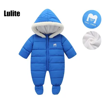 

Lulite 0-24 months baby autumn and winter fashion new solid color thickened warm BABY BODYSUIT, cotton padded creeper