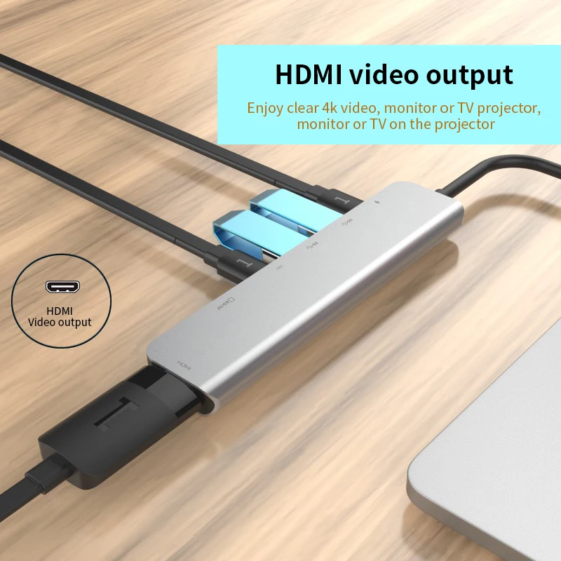 7 в одном TYPE-C док-станция PD usb-хаб многоповерхностный углеродный ноутбук HDMI высокоскоростной порт для lenovo samsung док-станция Macbook Pro