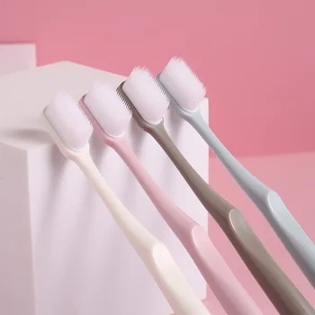 

MUJI-style Celebrity Style Ceramic Handle 4 Macaron Japanese Style 4 Pack Soft Bristle Transparent B