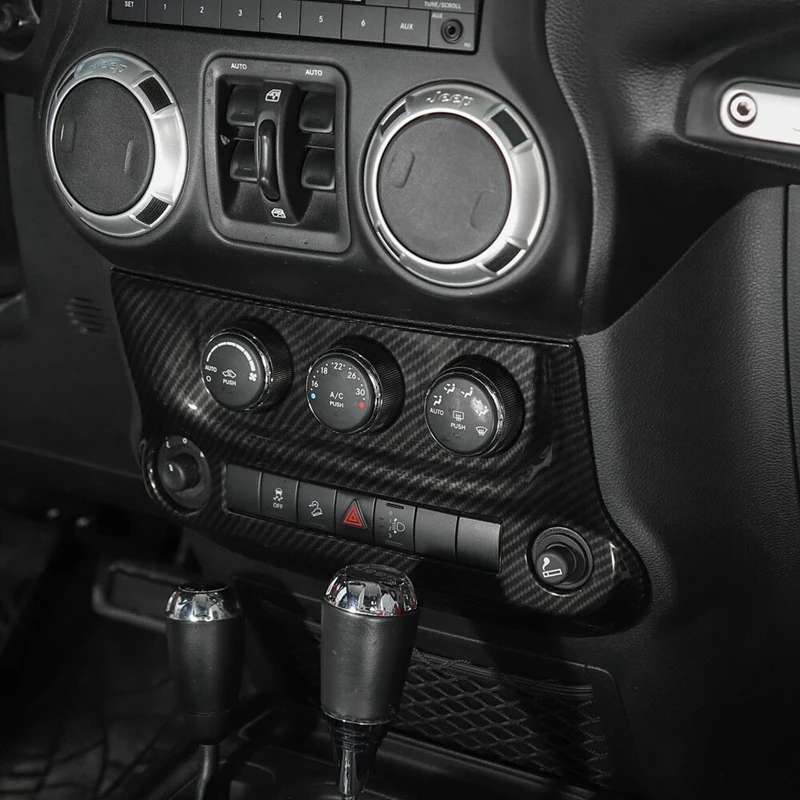 Панель переключателя кондиционера из углеродного волокна для Jeep Wrangler JK 2011