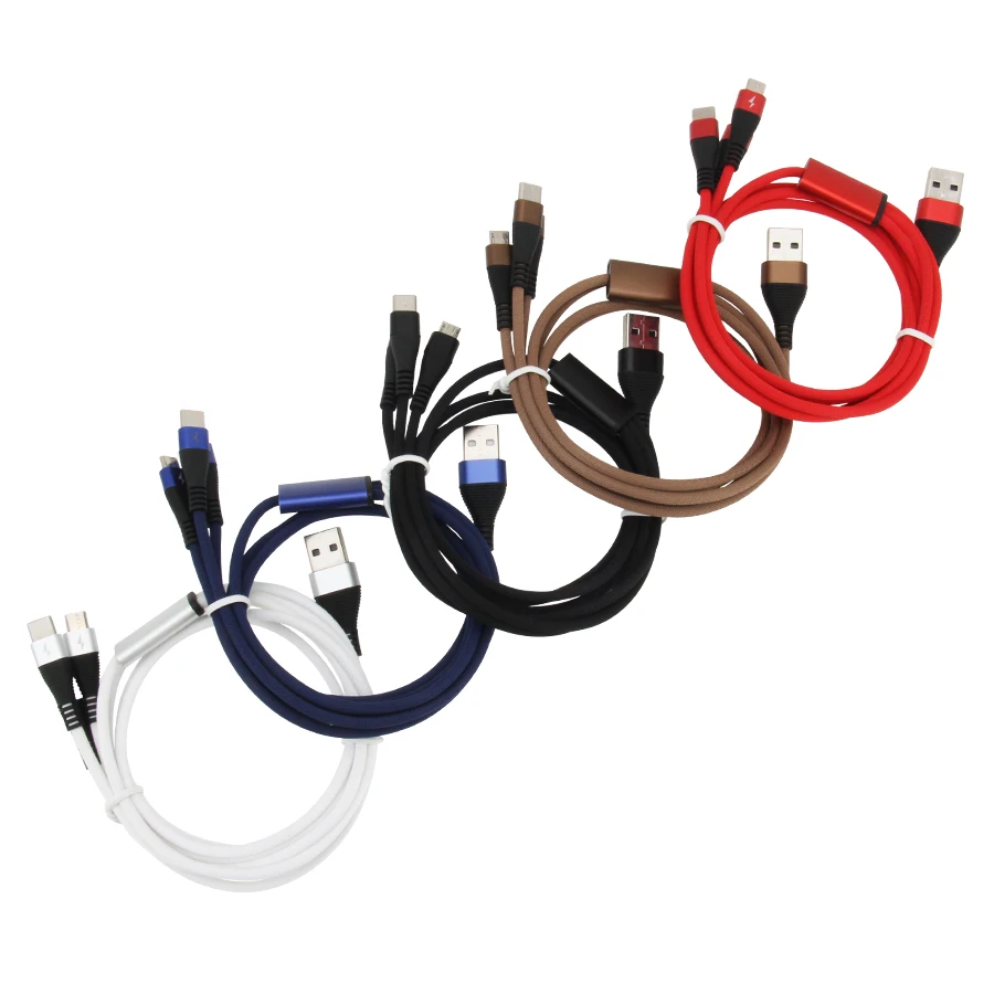 US $595.62 300pcsLot 3 IN 1 8Pin Type C Micro Nylon USB Cable For IPhone 8 X 7 6 6S Plus IOS 10 9 8 Samsung USB Fast Charging Cables Cord