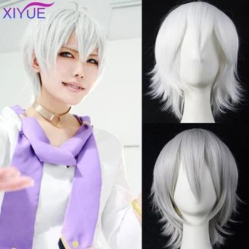 

XIYUE New Short Synthetic Pink Red Gray Purple 17 Colors High Temperature Wire Cos Short Cosplay Anime Wigs