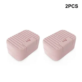 

2pcs Durable PP With Lid Storage Smooth Kitchen Dustproof Soap Box Home Travel Save Space Portable Quick Drain Bathroom Hotel