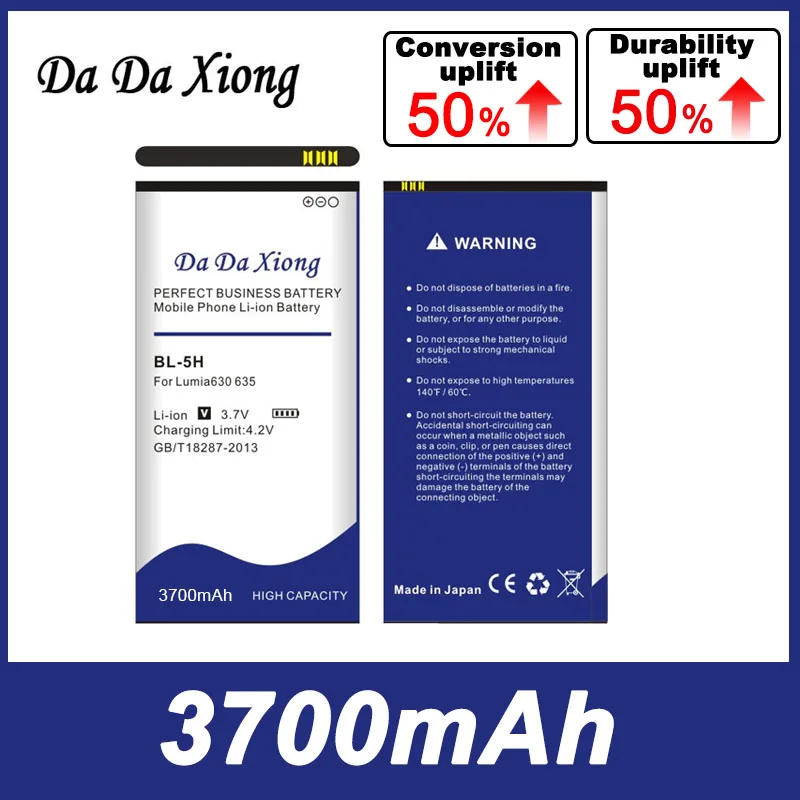 DaDaXiong 3700mAh BL-5H BL5H литий-ионный аккумулятор для телефона Nokia Lumia 630 635 636 RM-977 RM 638 977 |