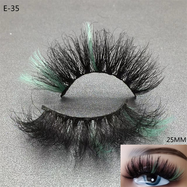 3D Mink Eyelashes Colorful 100% Mink Lashes Mix Color Pink Blue Red White False Eyelashes Fluffy Soft Cilias Vendor