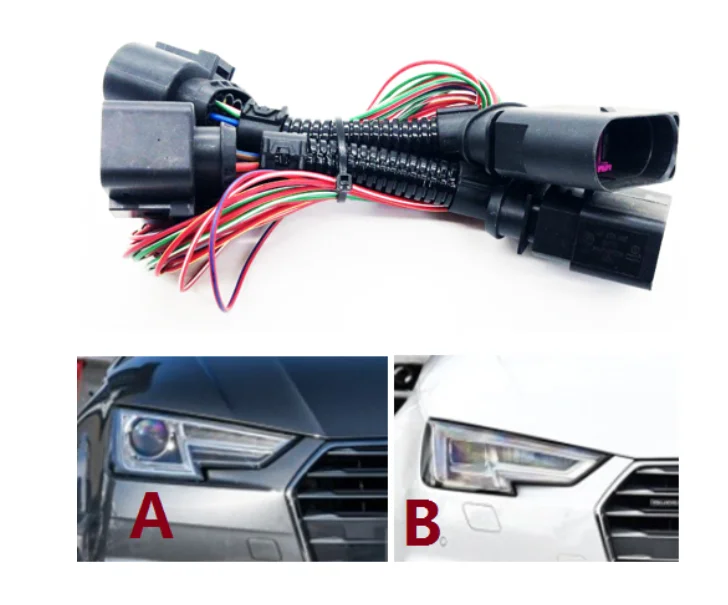 HID светодиодный адаптер для фар с соединительным проводом и матрицей Audi