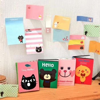 

Cute Cartoon Animal Cat Bear Memo Pad Sticky Note Kawaii Paper Sticker Stationer cute kawaii